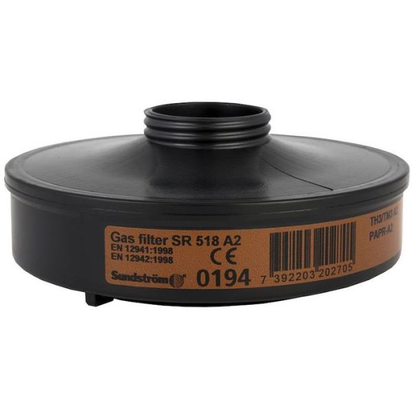 Gassfilter Sundström SR 518 A2, for SR 500 og SR 500 EX, 2 stk
